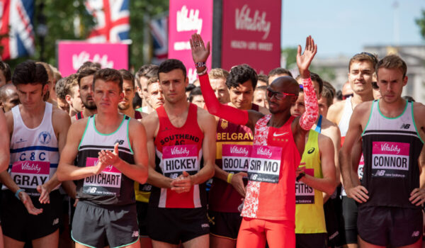 Sir Mo Farah waves at the start line of British Championships 10,000 Road Race Men as part of The Vitality London 10,000, Monday 27 May 2019.

Photo: Thomas Lovelock for The Vitality London 10,000

For further information: media@londonmarathonevents.co.uk